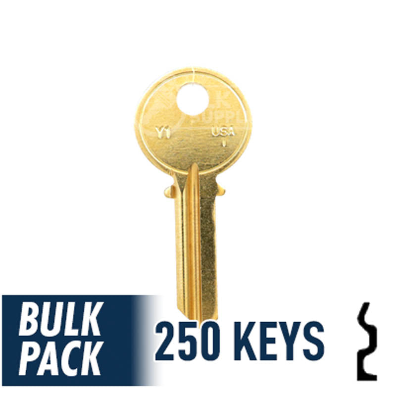 Uncut Key Blank | Yale | Y1 - 250 Pack by Ilco