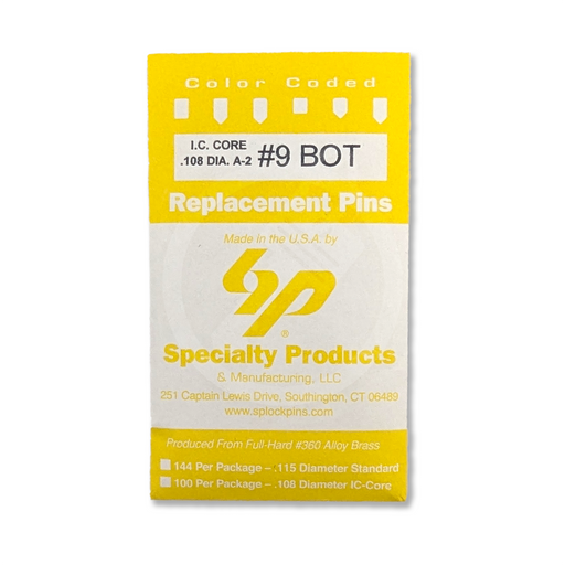 IC Core A2 #9 Bottom Pin 100PK SFIC Pin Specialty Products Mfg.