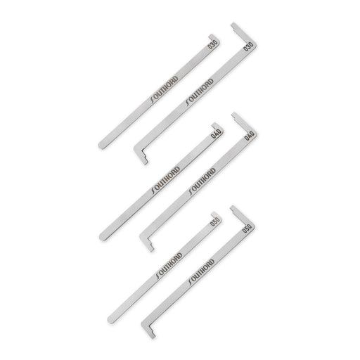 SouthOrd 6pc Top of Keyway Tension Tool Set for Flush & Recessed Plugs (.030”, .040”, .050”) Tension Wrench Southord