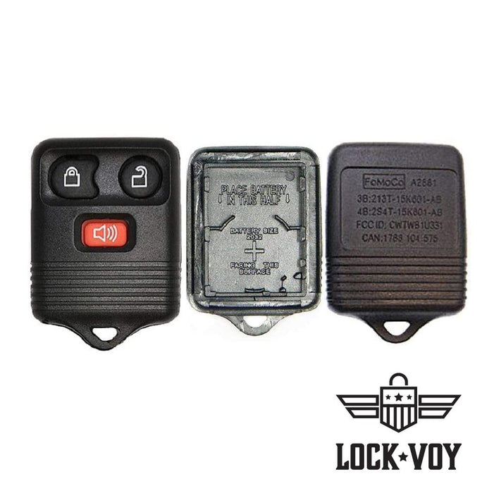 Ford,Lincoln, Mercury, Mazda 3 Button Remote SHELL Key Blanks LockVoy