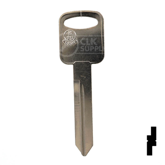 Uncut Key Blank | Ford | H75, 1196FD Automotive Key JMA USA