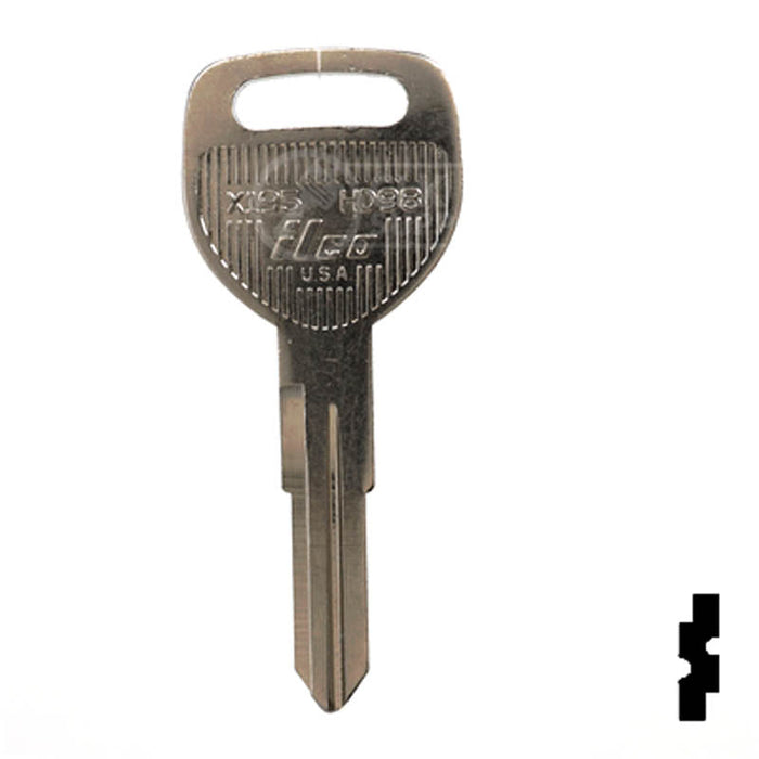 Uncut Key Blank | Honda | X195, HD98 Automotive Key Ilco