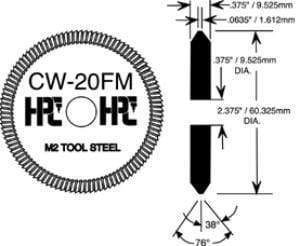 HPC Key Machine Cutter Wheel (CW-20FM) Key Machines & Parts Hudson-ESP-HPC
