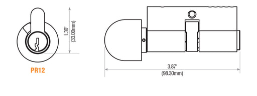 Single Sided Profile Cylinder Kwikset  Keyway 26D with Thumb Turn Euro Profile Cylinder GMS Industries
