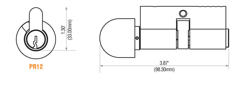 Single Sided Profile Cylinder Schlage Keyway 26D with Thumb Turn Euro Profile Cylinder GMS Industries