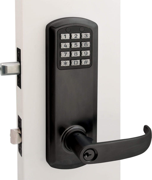 TownSteel E-Genius 2000 Series Grade 1 Interconnected Push Button Electronic Lock 5 1/2" On Center-Flat Black Electronic Lock TownSteel
