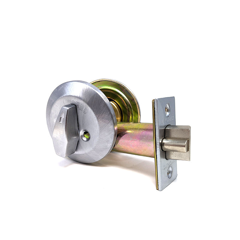 Cal-Royal Gate Latch Single Deadbolt - Schalge C - US26D 2-3/4" Grade 2 Deadbolt Cal-Royal