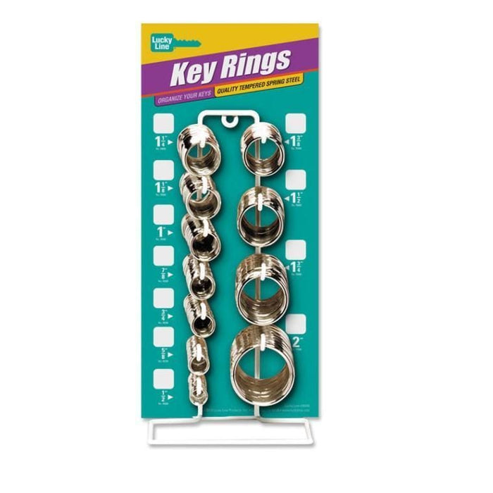 Split Key Ring Display with 365pcs Key Chains & Tags Lucky Line