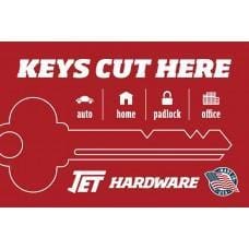 Key Cutting Sign Displays and signage JET Hardware Mfg.
