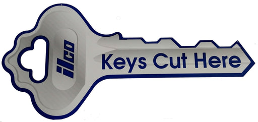 Keys Cut Here - Double Sided Sign Displays and signage Ilco