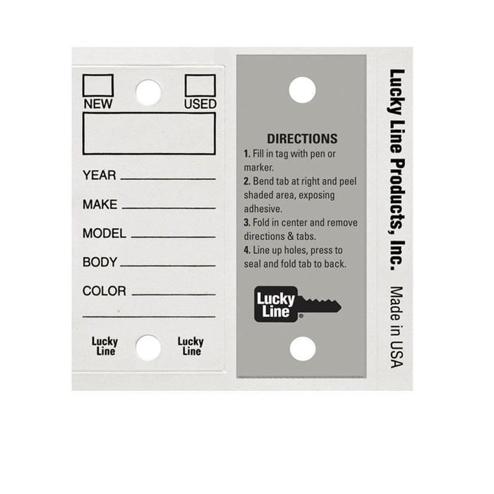 BLANK WHITE, Tags - (100/PK) - with Fasteners