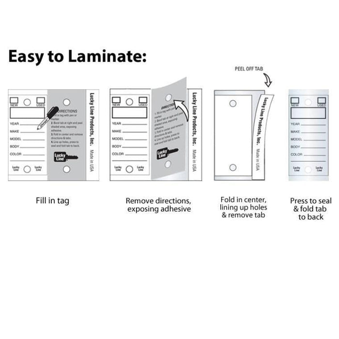 Self Laminating Stock Tag 250/pk Key Chains & Tags Lucky Line