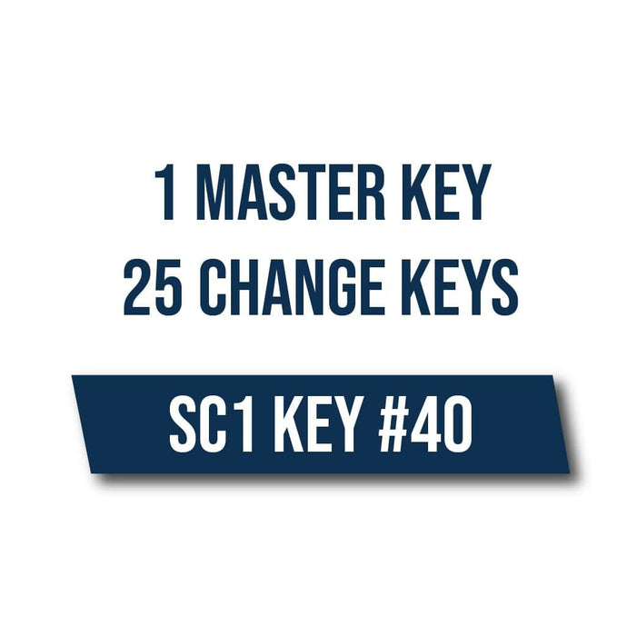 1 Master Key 25 Change Keys On A SC1 Key #40 Master Key Systems CLK