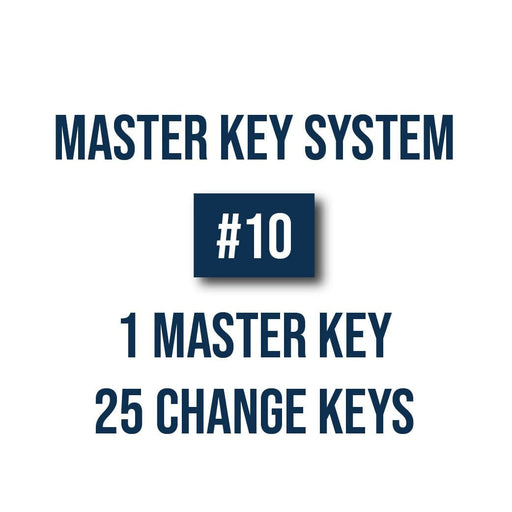 Master Key Set Up System: 1 Master 25 Change Keys System # 10 Master Key Systems CLK