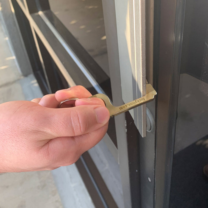 Brass Touchless Door Opener + Stylus Novelty Key Accessory Lucky Line