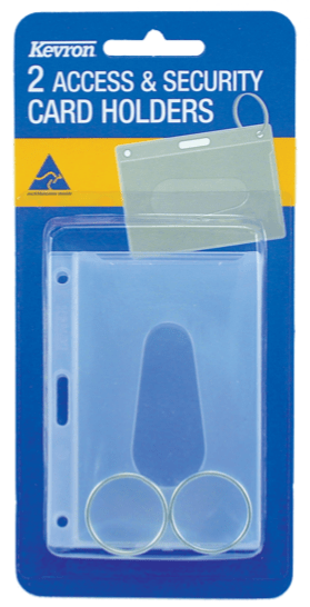 plastic key card sleeves Kevron ID Card or Photo Holder 2pcs w/ Ring — CLK Supplies