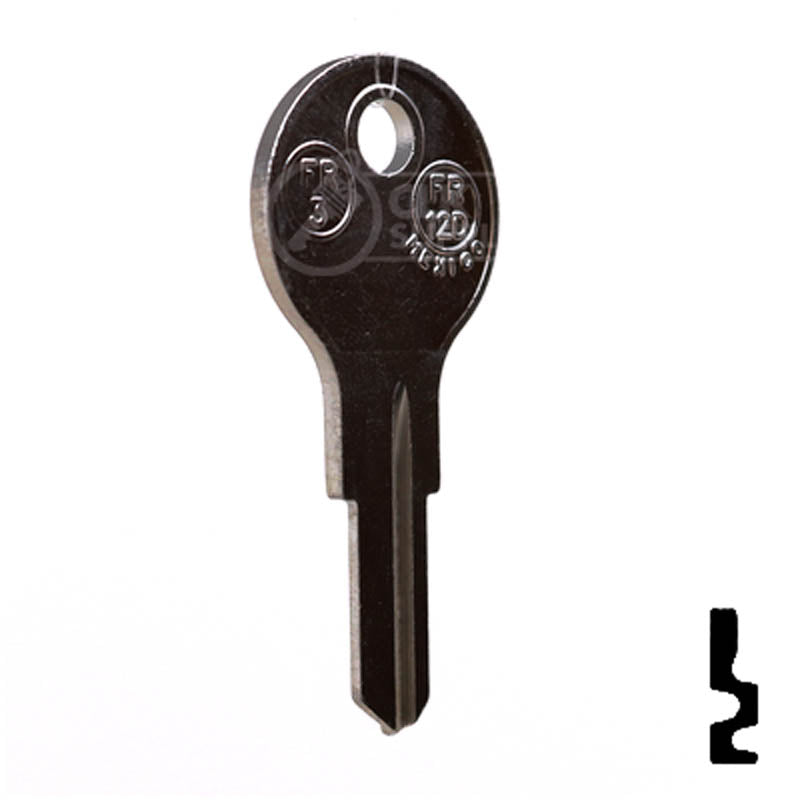 Uncut Key Blank | Fort | FR3, 1054G — CLK Supplies