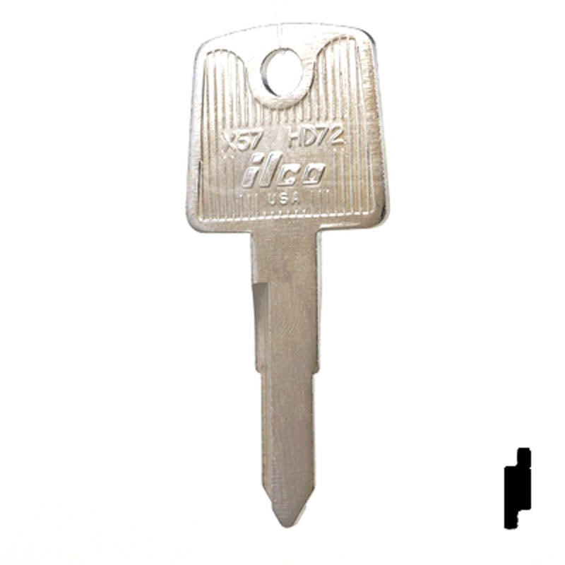 Uncut Key Blank | Honda Motorcycle , Tractor | X57 ( HD72 ) — CLK