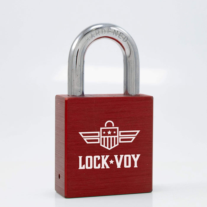 Freedom Series 10AR Aluminum USA Padlock by LockVoy -Red (Accepts KIK,KIL Cylinders) Rekeyable Padlocks LockVoy