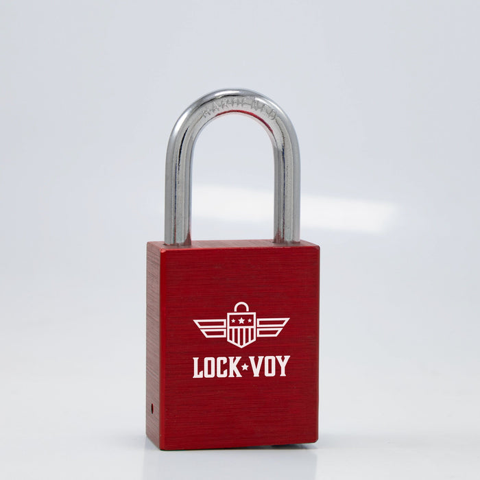 Freedom Series 9AR Aluminum USA Padlock by LockVoy -Red (Accepts KIK,K