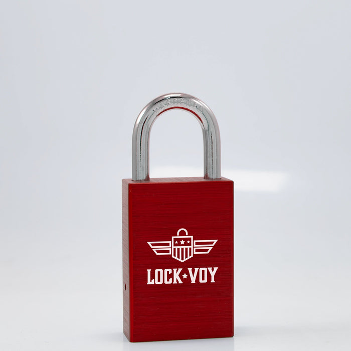 Freedom Series 9AR Aluminum USA Padlock by LockVoy -Red (SFIC) Rekeyable Padlocks LockVoy
