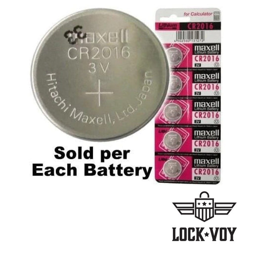 Maxell CR2016 3 Volt Coin Lithium Cell, On Tear Strip Remotes and Batteries LockVoy
