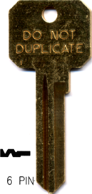 CO88 Corbin Neuter Bow Key Residential-Commercial Key Ilco