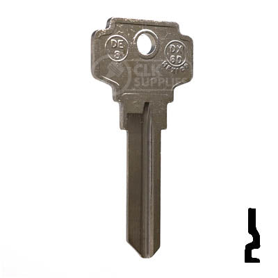 Uncut Key Blank | Dexter | DE8, D1054KA — CLK Supplies