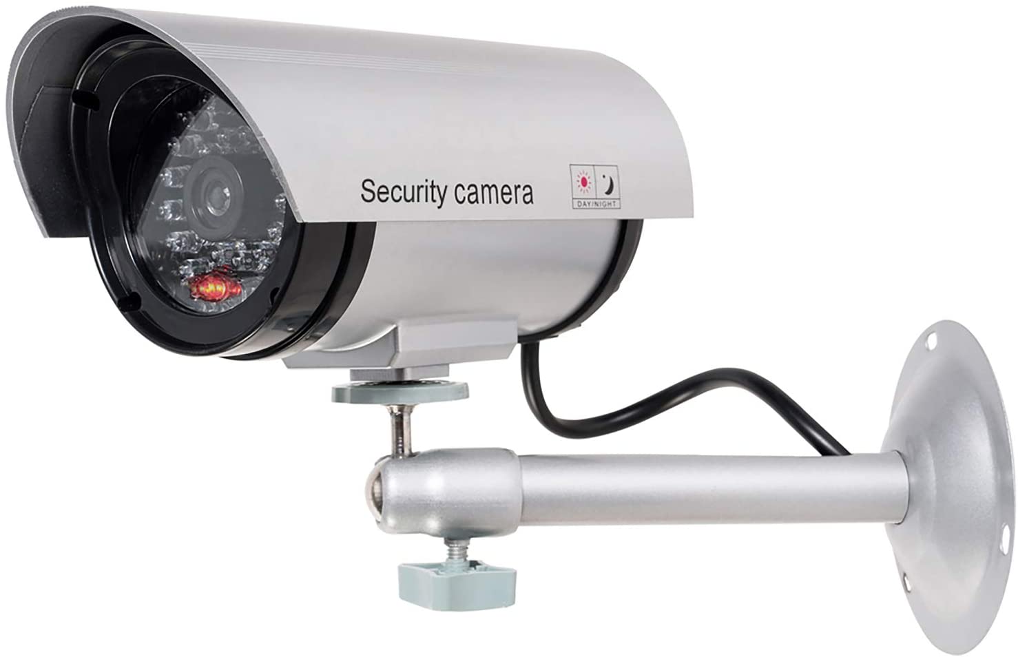 Rotating dummy camera with motion sensor and blue LED