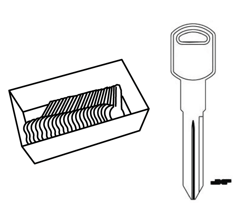 Aero Lock TO-90 GM 10 Cut Try-Out Keys Doors Spaces 3-9 Try-Out Keys Aero Lock